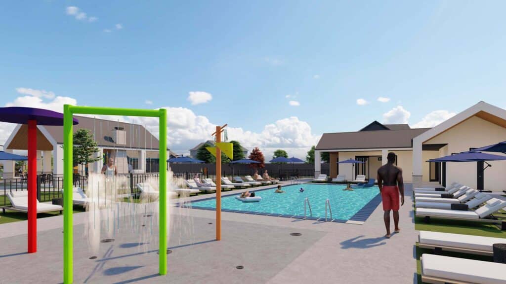 sunset valley heritage homes horace amenities splash pad side view